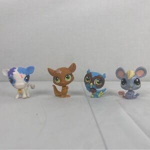 LITTLEST PET SHOP LOT Owl, cow, mouse, chipmunk